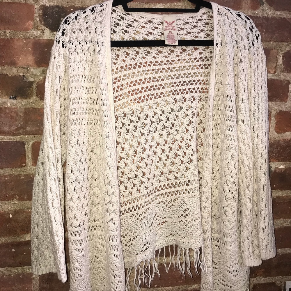 Faded Glory Off white Knit cardigan